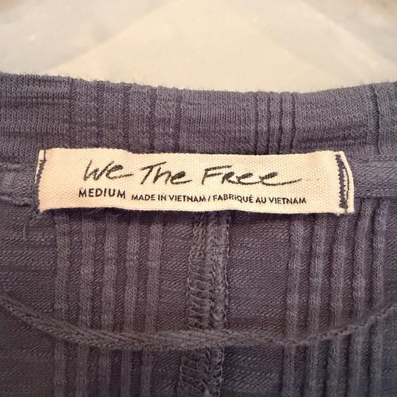 We The Free Free People Big Sur Ribbed Top Women's M Misty Mountain Boho Hippie - Picture 7 of 13